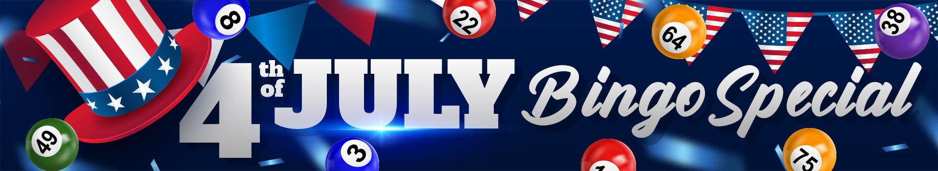4th of July Bingo Party Banner
